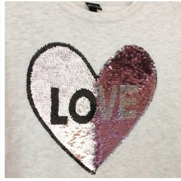 Girls Art Class LOVE Reversible Sequins Heart Top - Picture 6 of 6